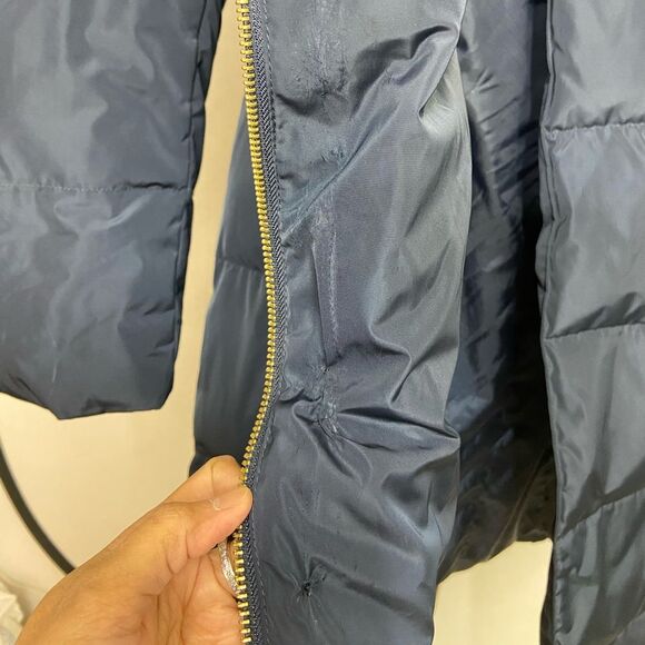 Cole Haan navy blue feather down hooded winter coat size XS - Picture 10 of 14